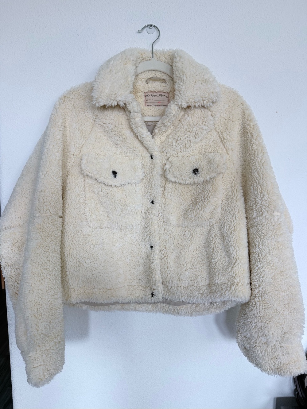 We The Free Cream Teddy Sherpa Cropped Jacket XS
